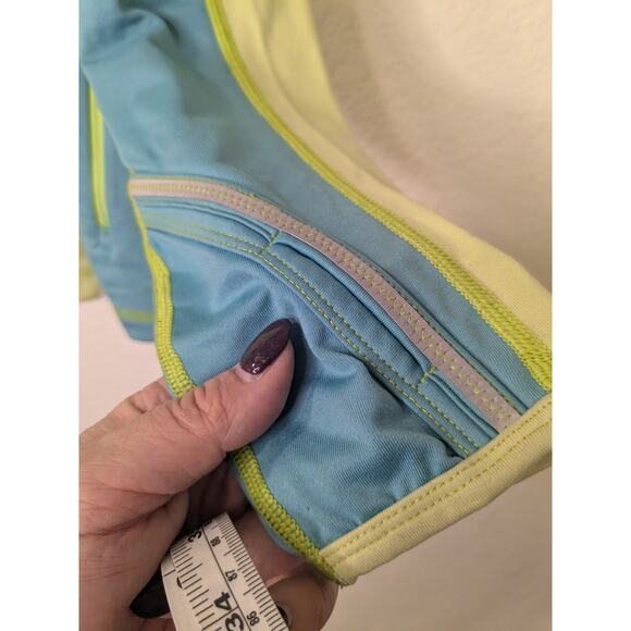TITLE NINE Women's Size Large 1/2 Zip Pullover Running Activewear Yellow Blue - Picture 3 of 8